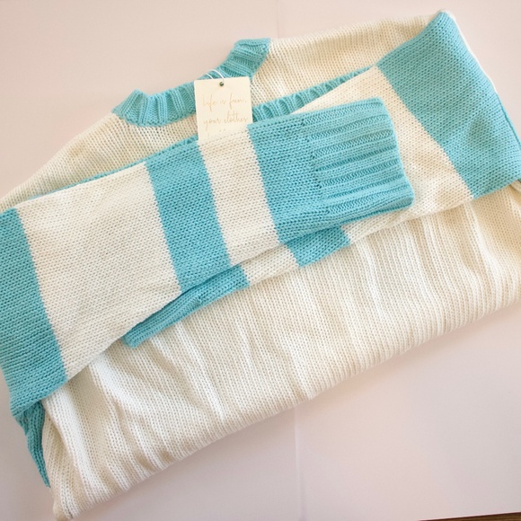 Show Me Your Mumu Ski in Sweater Blue/White Ski Sweater NWT - Picture 6 of 12